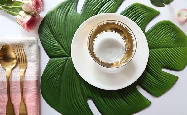 Leaf placemat and coasters