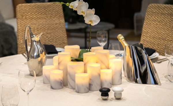 Carrara Marble flameless candles