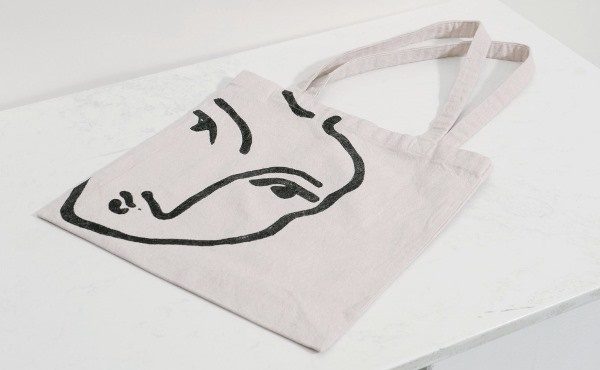 Hand painted canvas tote bag