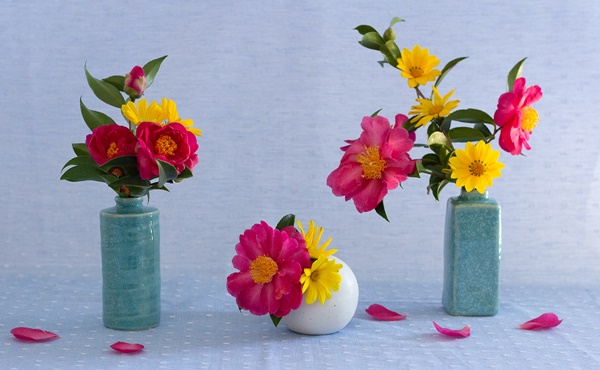 Japanese bud vases plain and simple